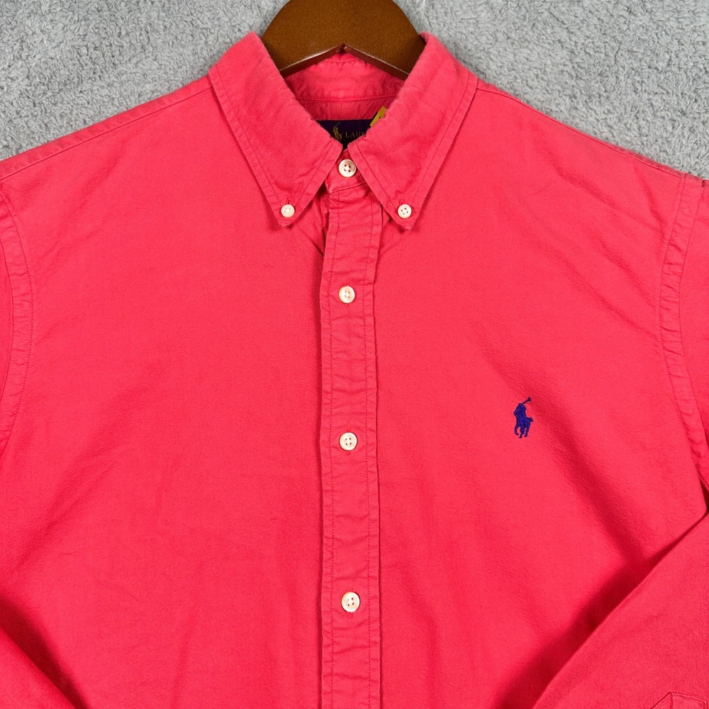 Ralph Lauren Classic Fit Shirt Mens Large Pink Long Sleeve Button Down Preppy